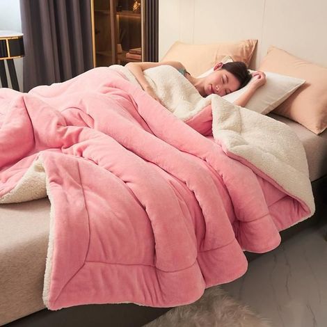 Couverture Chaude Double Couche en Flanelle & Sherpa,150x200cm Plaid Hiver Épais Ultra Doux, Couverture Polaire Uni,Vert (1/5)