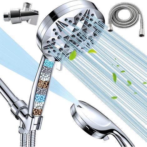 Showerhead Filtre - 10 Modes De Pulvérisation - Sortie Arrière - ABS - Pour Eau Dure - 27 5 X 12 8 Cm - 1 Pièce (1/5)