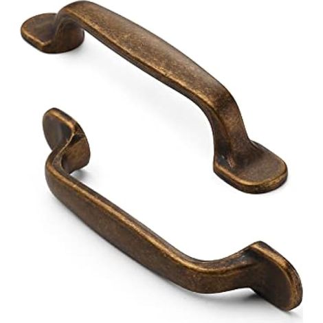 Lot de 10 poignées de meuble vintage en laiton vieilli - 96 mm - Espacement des trous : 96 mm (1/5)