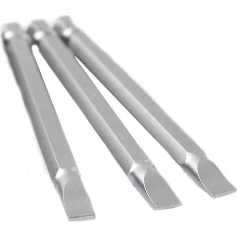3pcs embouts tournevis à soute plat 6mm L.89mm CrV 1/4" (6,35 mm) - OS 1014 - CLAS Equipements