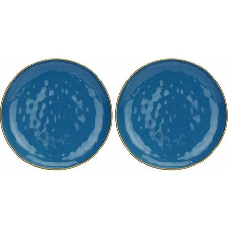 Set of 2 Concerto Blu Avio Round Platters - Navy Blue, 32 cm