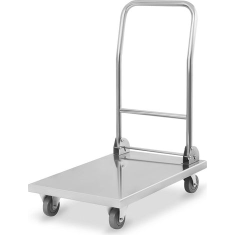 Carrello di trasporto per magazzino con piattaforma e maniglia pieghevole fino a 400 kg RCFT-1.1 (1/7)