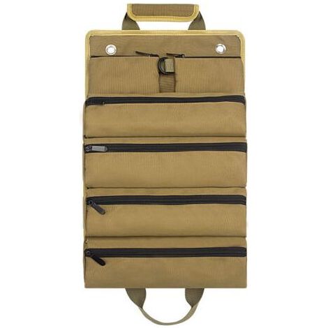 QORVA-Sac de quincaillerie roulé kaki jardin électricien menuiserie sac de quincaillerie épaissi sac d'outils de quincaillerie voiture sac de rangement d'outils