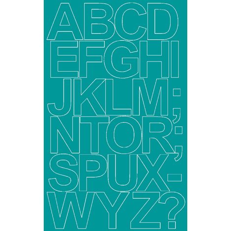 Lettere adesive autoadesive 12 cm, turchese opaco