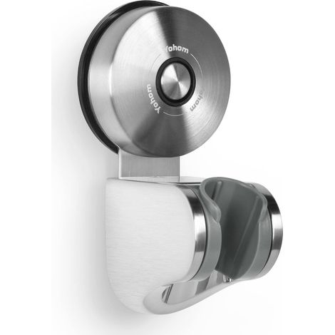 Support de Douche Ventouse Réglable Support Pommeau de Douche à Ventouse Sous Vide Solide Support de Douche à Main Support Douchette Ventouse Mural Support Tête Douche Réutilisable Inox Brossée (1/5)