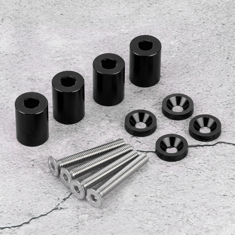 Motorhaubenerhöhungen aus Aluminiumlegierung, Lüftungsabstandshalter, Schraubensatz, modifizierte Teile für Rennwagen, Schwarz (1/5)
