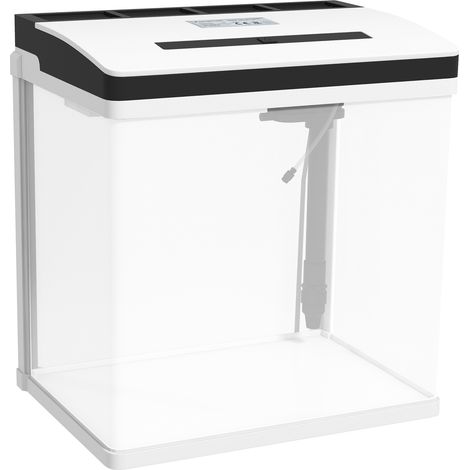 Aquarium en verre 28L avec système de filtration, couvercle et éclairage LED pour poissons, blanc, 38 x 26 x 39,5 cm (1/5)