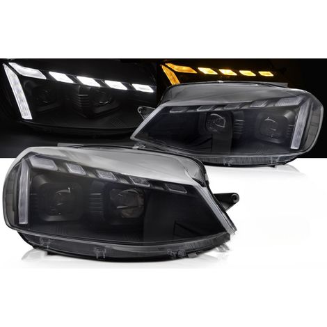 Paire de feux phares VW Golf 7 de 2017 a 2019 LED DRL Dyn Noir-41249519 (1/4)