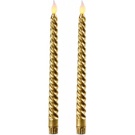 Ad Trend Set 2 Candele a Spirale H 26,5 Cm D 2 Cm a Batterie Oro (1/3)