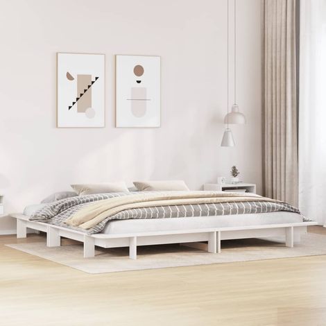 Estructura de cama sin colchón madera maciza blanca 200x200 cm vidaXL (1/5)