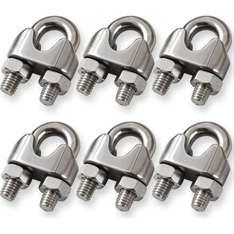 Lot de 6 serre-câbles M10 de 9,5 mm en acier inoxydable 304 (1/5)
