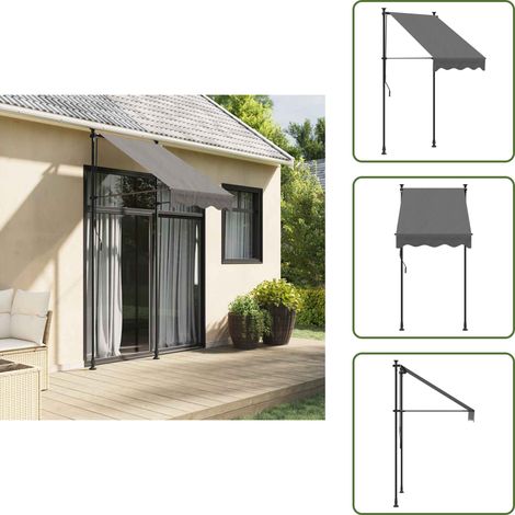 Auvent de fenêtre - vidaXL Auvent rétractable anthracite 100x150 m tissu et acier - Auvent pour balcon (1/5)
