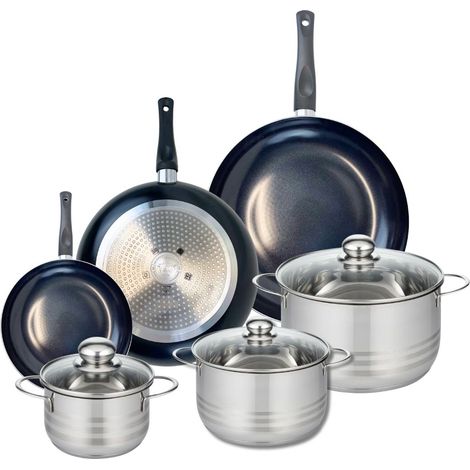 Ensemble de 3 Poêles de cuisson 20, 28 et 32 cm et 3 faitouts 16, 20 et 24 cm Elo Prima Brillant (1/5)