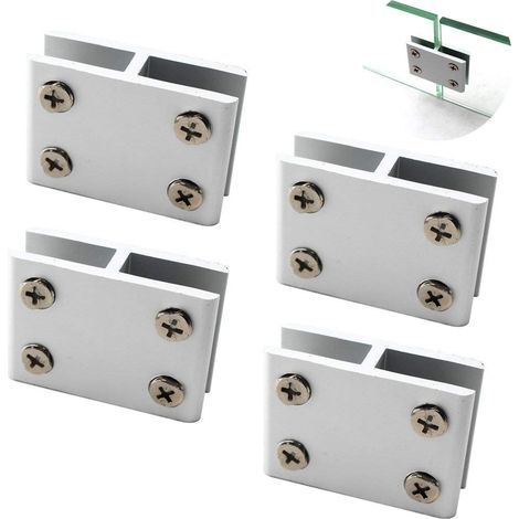 Los mit 4 Befestigungshalterungen aus Aluminium für 8 bis 10 mm dickes Glas mit einer Länge von 564018 mm (1/5)