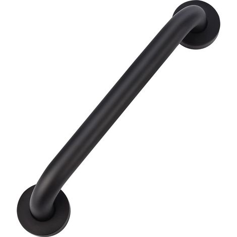 Barre d'appui salle de bain 30 cm antidérapante acier inox 201 noir huilé, main courante sécurité baignoire WC cuisine douche, fixation murale vis dissimulée
