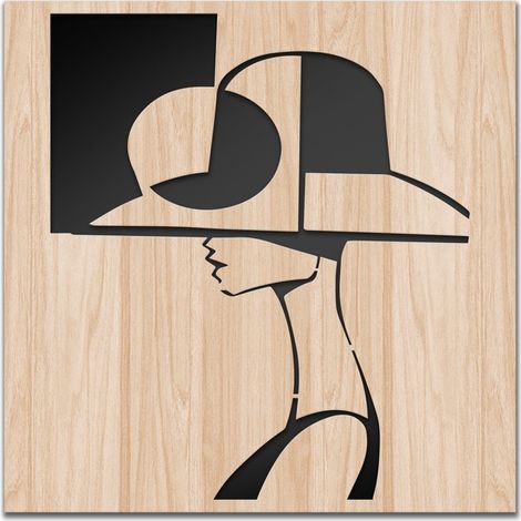 WOMAN STYLE - Quadro arredo LASERCUT composito Legno e PVC  60x60cm (1/3)