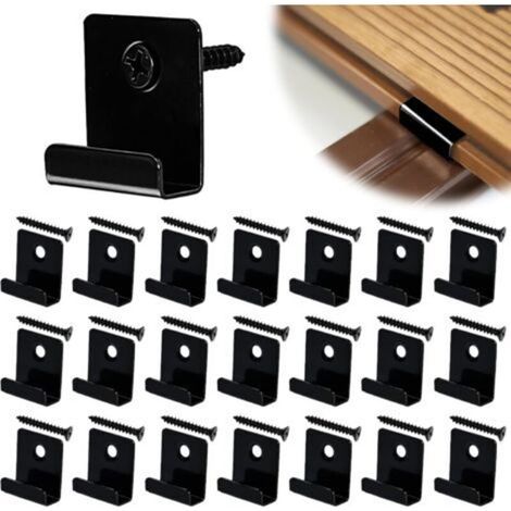 50 Pièces Clips de Fixation WPC Clips de Fixation Lame de Terrasse Composite Clip Caché Entrée Fixation Clips pour Lames Clips WPC en Acier Inoxydable avec Vis pour Terrasse en Composite (1/5)