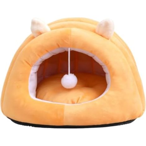 Lit pour chat fermé antidérapant en peluche lavable fournitures pour (1/5)