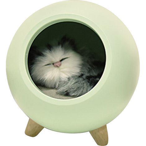 Lámpara de mesilla portátil con forma de casita de gato, recargable, con iluminación LED, para la habitación de un niño. Ideal como regalo de cumpleaños. (1/5)