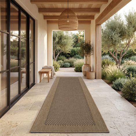 Paco Home Per interni ed esterni, per terrazza e balcone, anti-intemperie, tinta unita 80x150 cm, Beige