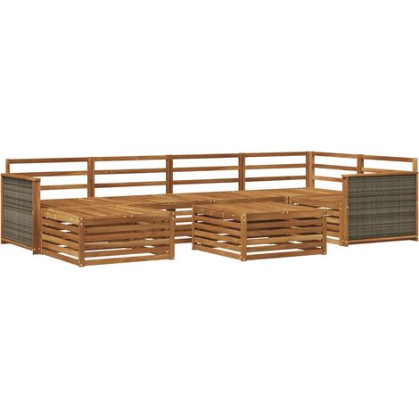 Outdoor Sofa Set 7 pcs Natural vidaXL (1/5)