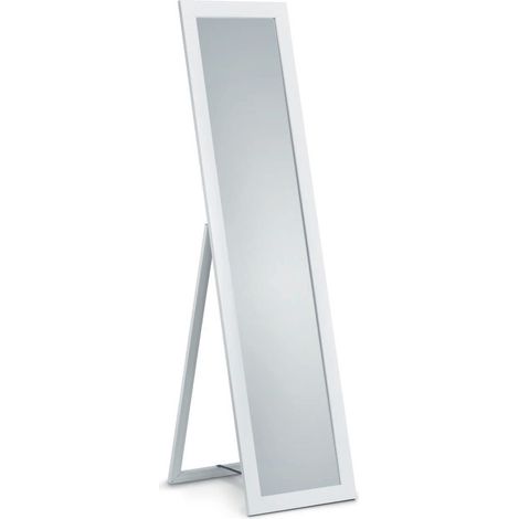 Miroir déco design, Miroir sur socle en bois 160 x 40 cm Tina Blanc en Verre, BOITE A DESIGN (1/3)