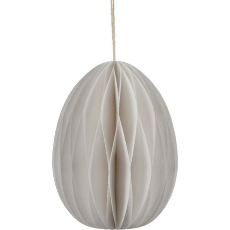 Kaemingk Osterdeko Papier-Ei Ø 17 cm Höhe 22 cm - weiß - 100% FSC