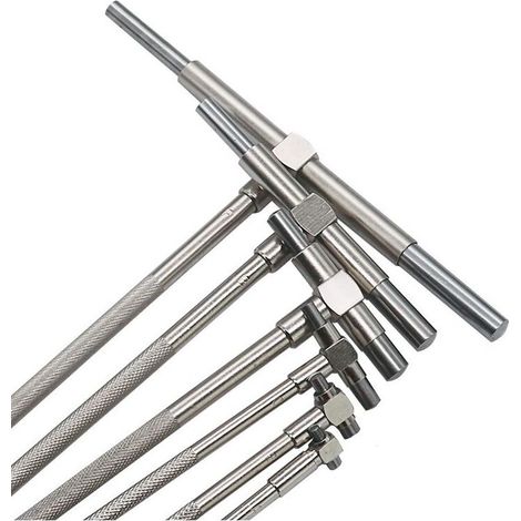 Jeu de Jauges Télescopiques Micrometre Interieur Jauge Interne- 6 pièces Jauge Télescopique de Diamètre Intérieur Réglable, 8-150mm (1/4)