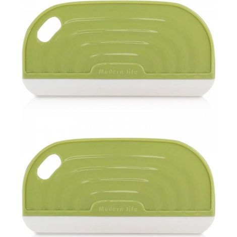 Lot de 2 petites raclettes portatives pour usage domestique, mini raclettes de nettoyage en silicone avec système de suspension, raclettes à eau (lot de 2, vertes) (1/5)