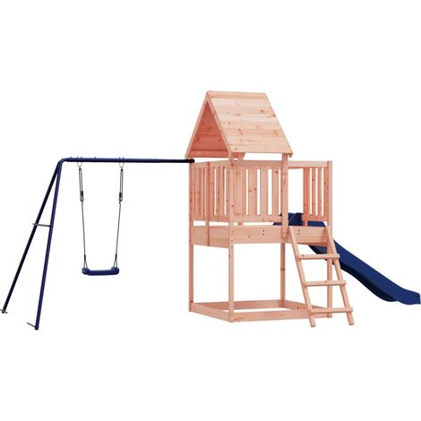 Zona de juegos al aire libre con columpios tobogán y estructuras de escalada resistentes juegos de jardín 494 x 235 x 228 cm madera maciza de abeto Douglas 020004634 (1/5)