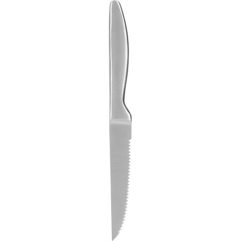 6 Couteau à steak, lame dentelée, acier inoxydable, poignée ergonomique, pour dîner et barbecue
