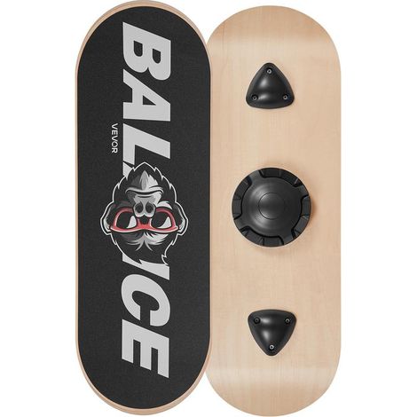 Planche d'Équilibre Balance Board en Bois Réglable 3 Niveaux Plateau Antidérapant Charge 200 kg pour Gainage (1/5)
