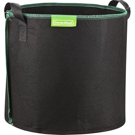 30-Liter-Pflanzsäcke – 6er-Pack – Vliesstoff – luft- und wasserdurchlässig – für Garten, Balkon und Gewächshaus – Schwarz und Grün (1/5)