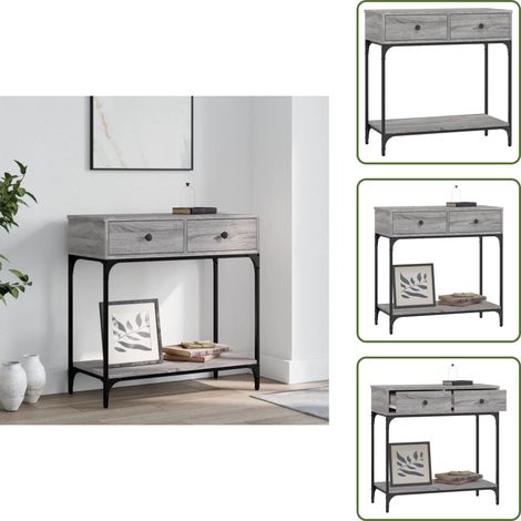 The Living Store Table console sonoma gris 75x34,5x75 cm bois d'ingénierie - Table Basse - Meuble D'entrée - Table Console - Table D'appoint - Table Design (1/5)