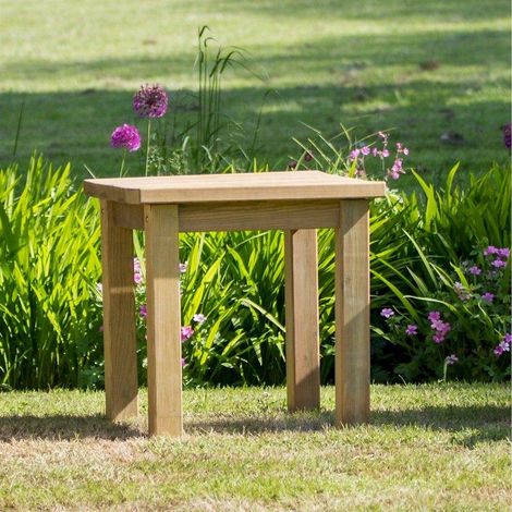 Zest Emily Wooden Coffee Drinks Side Table Garden Patio Square 60cm (1/5)