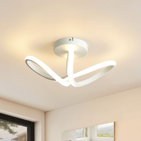 Plafoniera LED moderna 19 W 1900 lm, 31,5×13×15 cm, 3 temperature colore, memoria, in alluminio e silicone, bianca, per soggiorno e camera (1/5)
