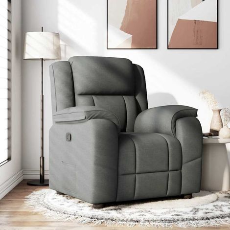 Sillón reclinable de tela gris oscuro (1/5)