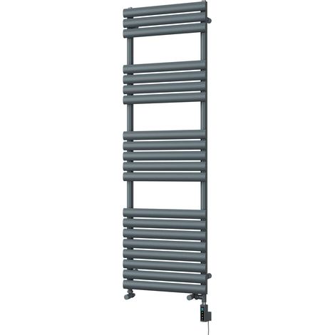 Omeara - Anthracite Dual Fuel Towel Rail H1595mm x W500mm Thermostatic WIFI (1/3)