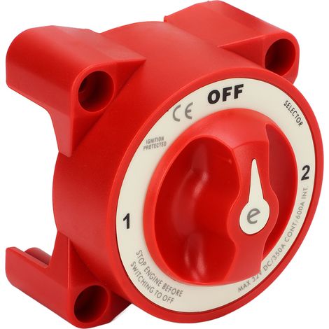 Interrupteur de déconnexion de batterie, coupe-circuit d'alimentation, isolateur 3 niveaux 350 A 32 V CC pour camping-car, bateau (1/5)