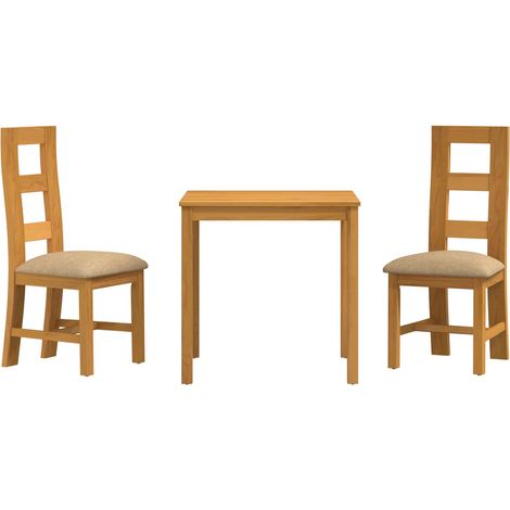 Ensemble de salle à manger 3 pc Beige Bois de chêne massif vidaXL (1/5)
