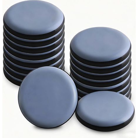 20 Pièces Patins de Meubles, 30mm PTFE Téflon Auto Adhésifs Coulisses de Meubles, Glissières Rondes Anti Rayures pour Meubles Lourds & Chaises, Réduit Le Bruit Protège Sol Parquet Carrelage, Bleu (1/5)