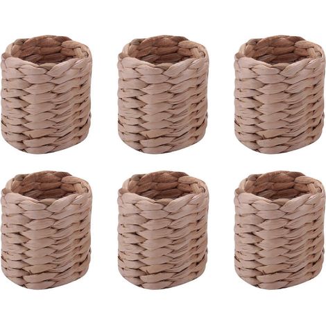 Lot de 6 ronds de serviette en jacinthe d'eau - Ronds de serviette rustiques pour une fête d'anniversaire ou un dîner. (1/5)