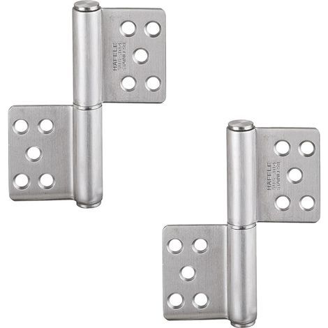 Charnière de porte Paumelle à visser Startec H2205 pour portes en bois non feuillurées & portes intérieures Charnière à visser en acier inoxydable brossé mat (1/5)