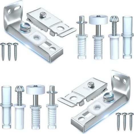 Kit de réparation de matériel de porte pliante - Lot de 2 pièces de rechange pour portes de placard coulissantes pliantes comprenant un support supérieur et inférieur, un pivot de 3/8", une roue de gu (1/5)