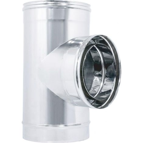 Maka Raccordo a T 90° Canna Fumaria Doppia Parete Aria Inox Inox Ø 180 mm (esterno 230) (1/5)