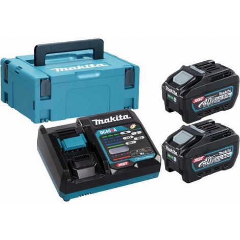 Makita 40V Li-ion MAX Juego de 2 baterías de 5,0 ah - Cargador - Mbox - 191V35-5 (1/4)