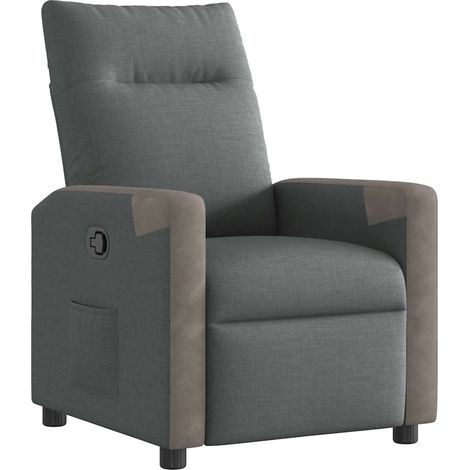 Maison Exclusive - Sillón reclinable de tela gris oscuro