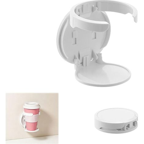 Porte-gobelets Muraux,Support Mural pour Boissons sur Le côté de Bureau,Support adhésif Compact pour Tasses à café, Bouteilles d'eau (1/5)