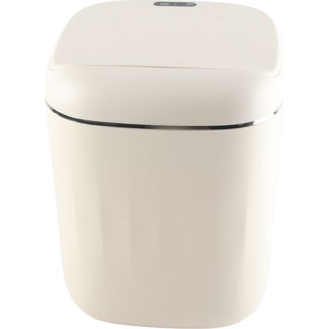 Automatischer 20-Liter-Abfalleimer, berührungsloser Sensor, leicht zu reinigen, wasserdicht, PP-Material, elektrischer Abfalleimer für Küche und Bad, cremeweiß, ohne Batterie (1/5)