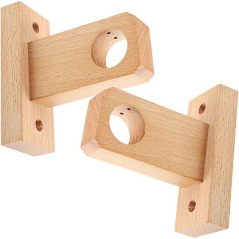 Supporti in legno per asta per tende – Set da 2, facili da montare a parete, design elegante e robusto